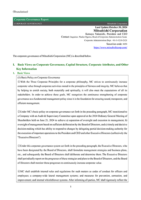 Corporate Governance Report